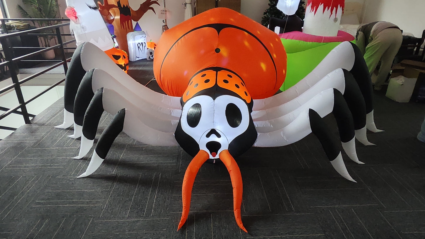 12ft Tall Halloween Inflatable, Spider Inflatable with LED Lights for Halloween Outdoor Holiday Yard Decorations