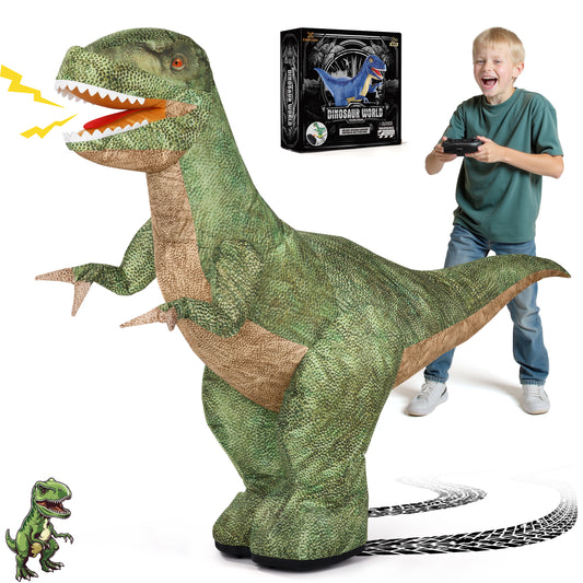 Xmhook 2.4 GHz Inflatable Dinosaur Remote Control Car with Sound & 360°Rotation, Large Walking Dinosaur Blow up Toy for Kids Ages 6+ Gift