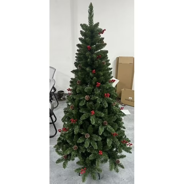 Firstness 6ft Christmas Tree Decoration with With Christmas holly berries and pine cones