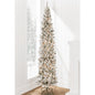 Vrilay 8ft Pre-Lit Flocked Portland Pine Pencil Artificial Christmas Tree