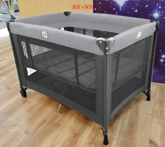 Wisairt Baby Playard, Pack and Play Bassinet (Grey)