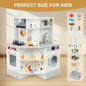 Wisairt Corner Play Kitchen Set, White & Grey