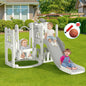 Aikidkit Toddler Slide and Swing Set(White & Gray)