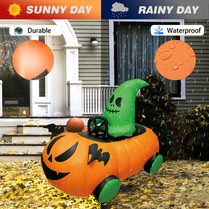 Firstness 2.6ft Halloween Inflatable, Walking Ghost Pumpkin Inflatable with Remote Control for Halloween Holiday Outdoor Indoor Yard Decorations